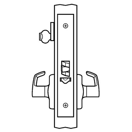 CORBIN RUSSWIN Fail Secure Electrified Mortise Lock, Outside Grip Locked when Not Energized, Outside Cylinder Overr ML20906 NSA 630 SEC